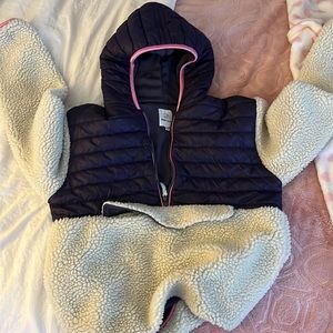 ivory ella sherpa wind breaker hoodie